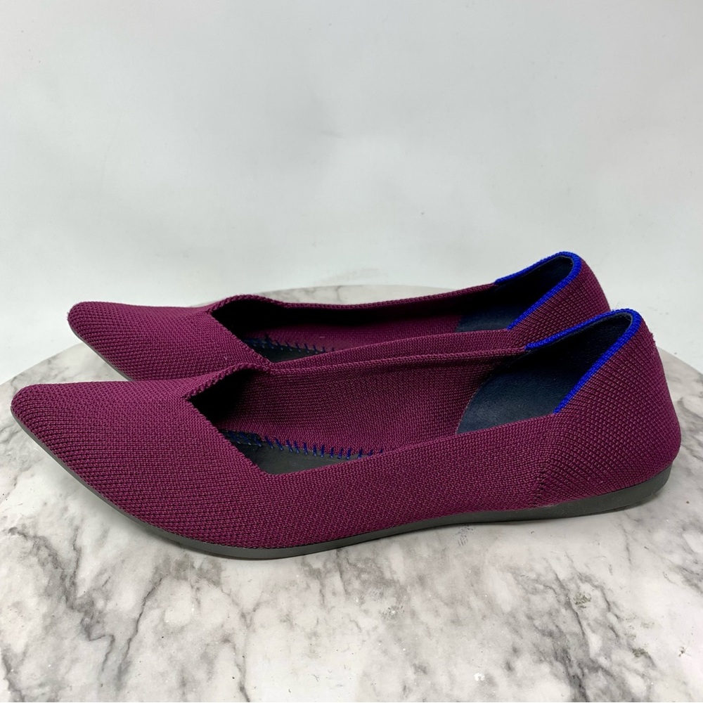*No Insoles Rothys The Point Stretch Knit Orchid Ballet Flats 7.5 Retired Sporty - Picture 3 of 15